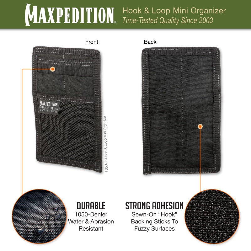 Maxpedition Gear Hook and Loop Mini Organizer, Black,4.375 x 7" - Image 3