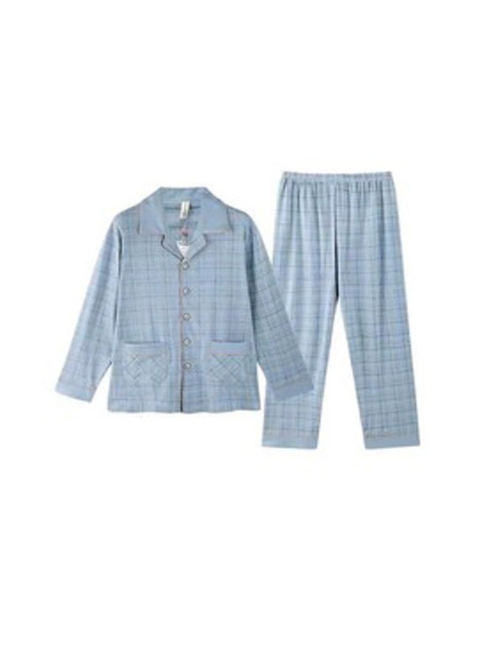 Men's Pajama Set, Cotton Long Sleeve Two-Piece Casual Pajamas  - Image 1