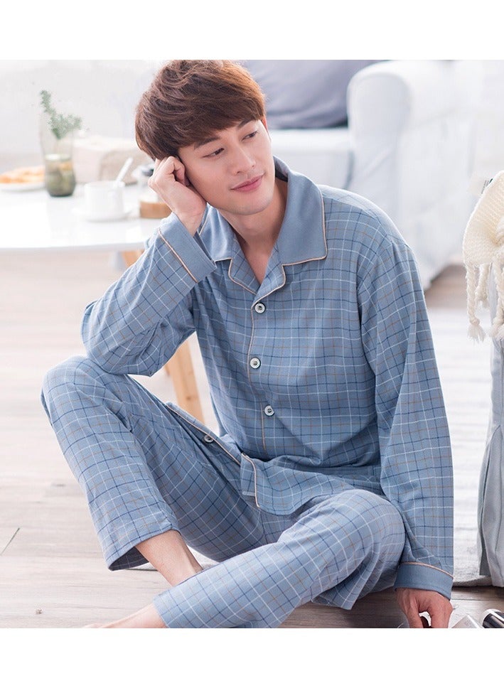 Men's Pajama Set, Cotton Long Sleeve Two-Piece Casual Pajamas  - Image 2