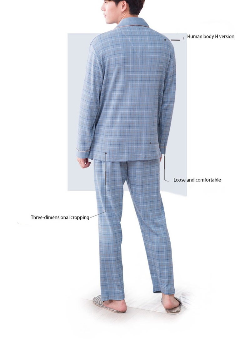 Men's Pajama Set, Cotton Long Sleeve Two-Piece Casual Pajamas  - Image 3