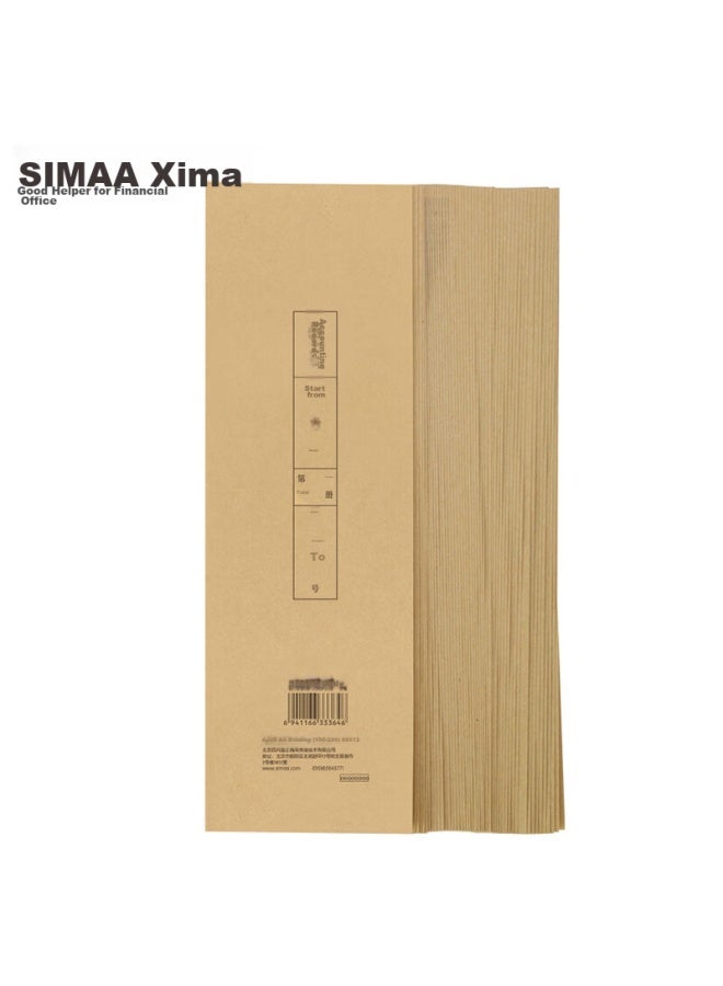 Simaa A4 Edge And Corner Paper, Matching Voucher Cover, Accounting Financial Report Booklet Edge, 50 Sheets, 100*299mm, Bb512 - Image 1