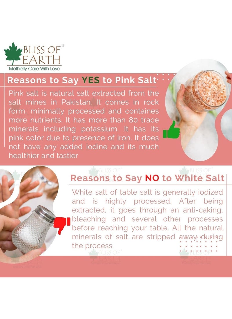 BLISS OF EARTH 500gm Granular Pakistani Himalayan Pink Salt Non Iodized For Weight Loss & Healthy Cooking Natural Substitute Of White Salt  - Image 5