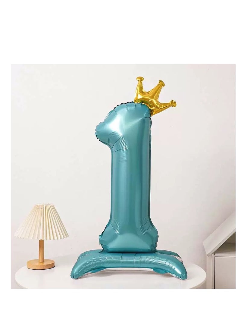 Large No. 1 Balloon With Crown And Base Birthday Decoration Scene Arrangement