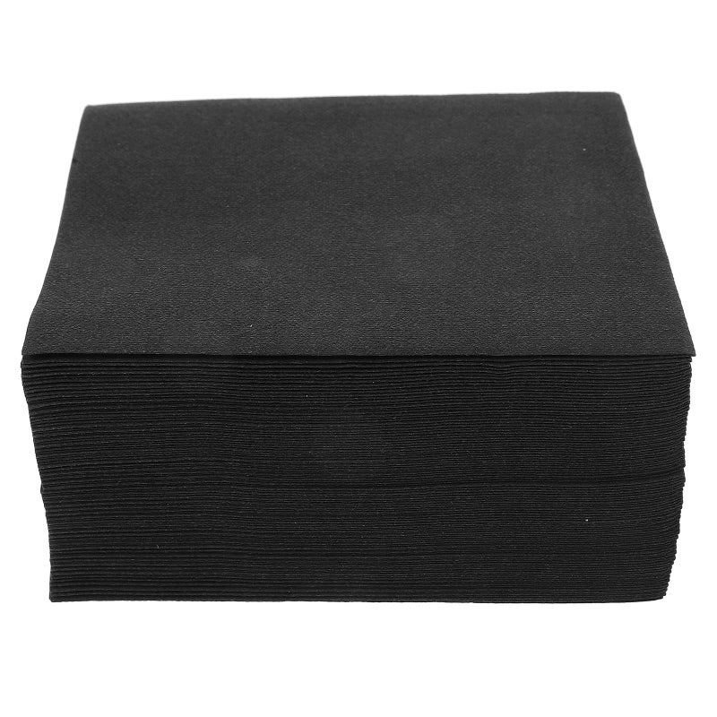 Disposable Black Paper Napkins 50Pcs 25X25Cm Premium Dust Free For Wedding Party Restaurant - Image 2
