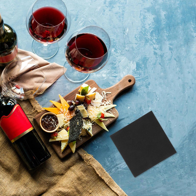 Disposable Black Paper Napkins 50Pcs 25X25Cm Premium Dust Free For Wedding Party Restaurant - Image 3