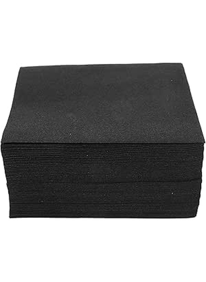 Disposable Black Paper Napkins 50Pcs 25X25Cm Premium Dust Free For Wedding Party Restaurant - Image 1