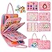 AIXMEET Toddler Busy Board Montessori Toys Sensory Board Busy Book Toys for Toddlers 3456 Year Old Preschool Learning Activities with Life ShapeColorAnimalWeather8 Pages Pink - Image 2