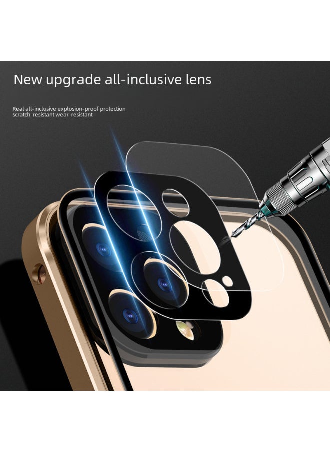 Generic - Suitable For Iphone14 Double-sided Buckle Magnetic King Mobile Phone Case For Iphone 13Promax Ultra-thin Glass Protective Case 12-Color:Green-Applicable Model:For Iphone 14 Pro [double-sided Buckle + Lens Full Package]] - Image 1