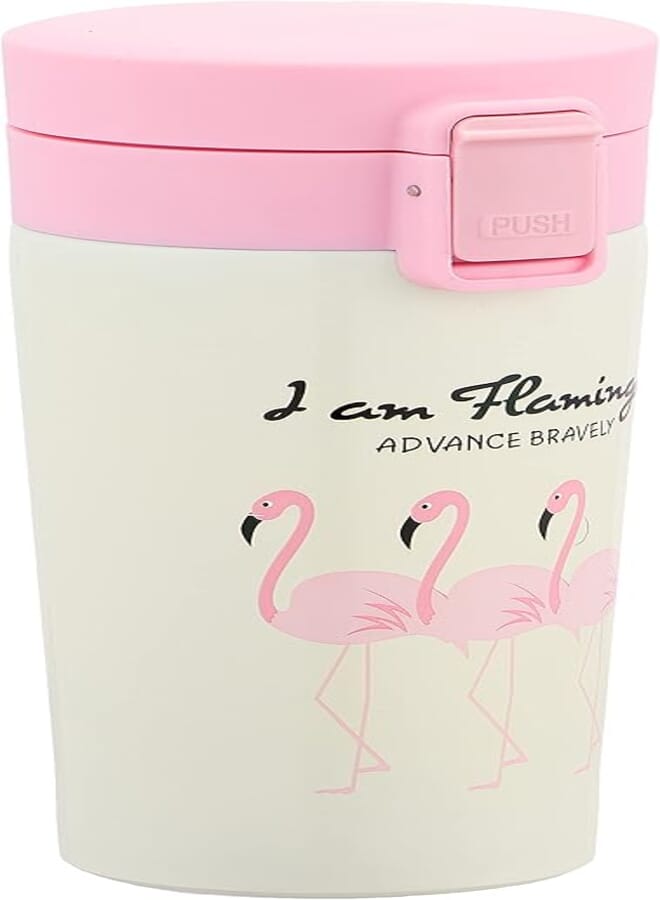 Black Bear Decorative stainless steel mug with plastic lid (300ml) - multicolor