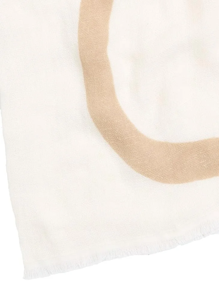 CALVIN KLEIN LOGO COTTON HEMP SCARF