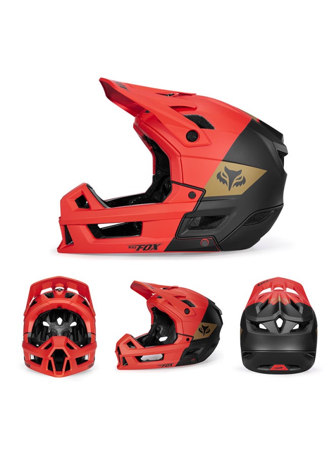 Off-road Black Red-l Batfox Adult Bmx Downhill Bicycle Full-face Helmet Off-road Greenway Mountain Anti-fall Full-coverage Helmet For Men