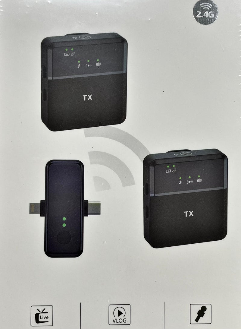 Tx 3-in-1 Square Wireless Lavalier Microphone for iPhone, Android, Speaker, Camera – 10-Hour Battery, Mini Microphone with Noise Reduction for Video Recording, Vlogging, YouTube, TikTok – SX31 Single Mic - Image 1