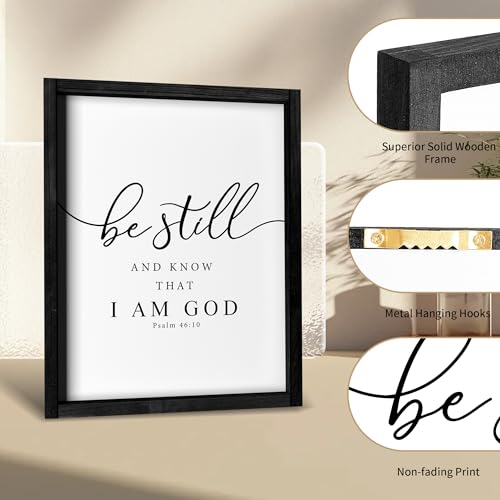 Heiple Framed Be Still and Know that I am God Sign Love is Patient Love is Kind Wall Art Set of 3 with Wooden Frame for Home Bedroom Decor Bible Verse Scripture Art Christian Religious Wall Decor (Gray, 11”x14”) - Image 4