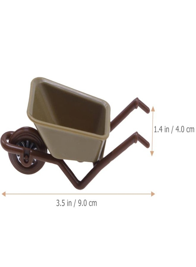 VICASKY 6pcs Miniature Wheelbarrow Model Mini Plastic Cart Realistic Dollhouse Wheelbarrow for Landscape Garden and Crafts Realistic Mini Farm Tool for Display - Image 2