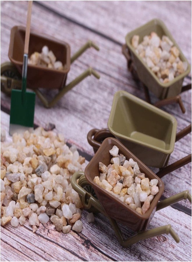 VICASKY 6pcs Miniature Wheelbarrow Model Mini Plastic Cart Realistic Dollhouse Wheelbarrow for Landscape Garden and Crafts Realistic Mini Farm Tool for Display - Image 3