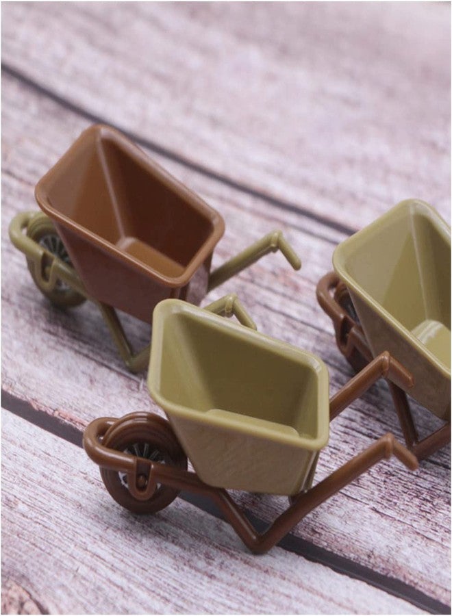 VICASKY 6pcs Miniature Wheelbarrow Model Mini Plastic Cart Realistic Dollhouse Wheelbarrow for Landscape Garden and Crafts Realistic Mini Farm Tool for Display - Image 5