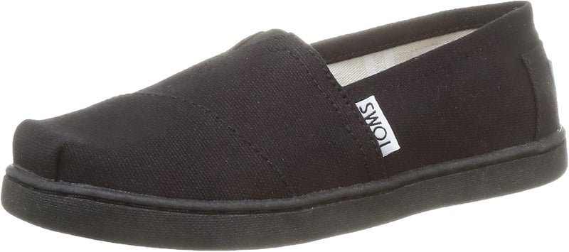 TOMS Unisex-Child Espadrille Sneaker, Black , 4.5 Big Kid - Image 1