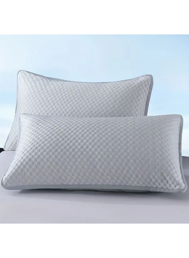 2 Pack Cooling Pillowcases Deep Sky Blue 18.9 By 29.13 Inches Ultra Soft 100 Percent Polyester Breathable Hypoallergenic Pillow Covers For Hot Sleepers Machine Washable Seamless Stitching Summer Bedding Essentials - Image 3