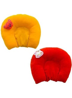 Chinmay Kids Chinmay Kids New Born Baby Soft Head Support Pillow with Mustard Seed, 0-9 Months Age Group, Pack of 2 (Red- Yellow)  - Image 1