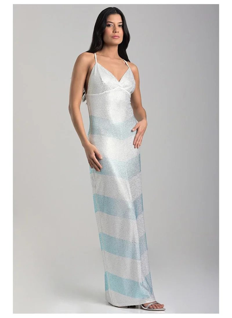 Carmen Steffens Long Dress with Crystals Off-white