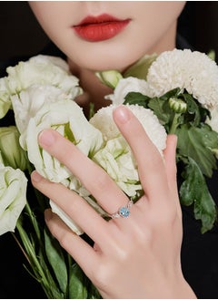 Generic Ins Wind Sea Blue Micro inlaid Zircon Open Ring for Women, Gift Party for Multiple Occasions  - Image 2