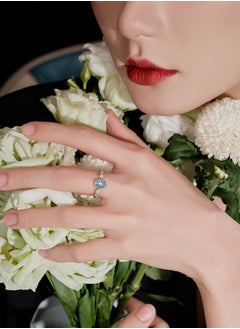 Generic Ins Wind Sea Blue Micro inlaid Zircon Open Ring for Women, Gift Party for Multiple Occasions  - Image 4