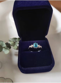 Generic Ins Wind Sea Blue Micro inlaid Zircon Open Ring for Women, Gift Party for Multiple Occasions  - Image 3