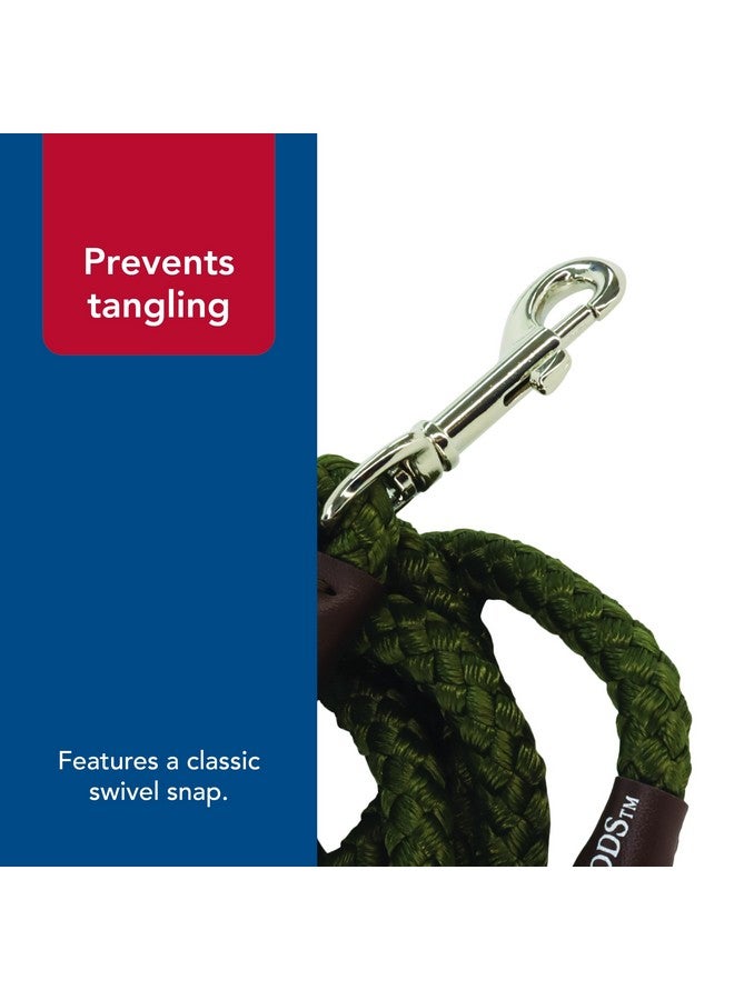 Coastal Water & Woods Braided Rope Snap Dog Leash by Coastal Pet - Durable Leash for Dog - Comfortable Pet Leash - Classic Swivel Snap for Tangle-Free Walks - Green, 1/2" x 6' - Image 5