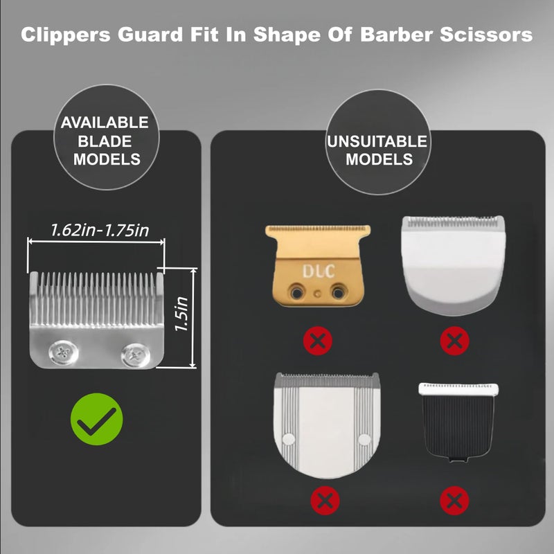 Vetmor 10-Pcs Clipper Guard Set, Black Professional Clipper Guard Set Compatible with Wahl Most Clippers (1.5-25mm), Premium Close Cut to 1-Inch,Black Sliver - Image 3