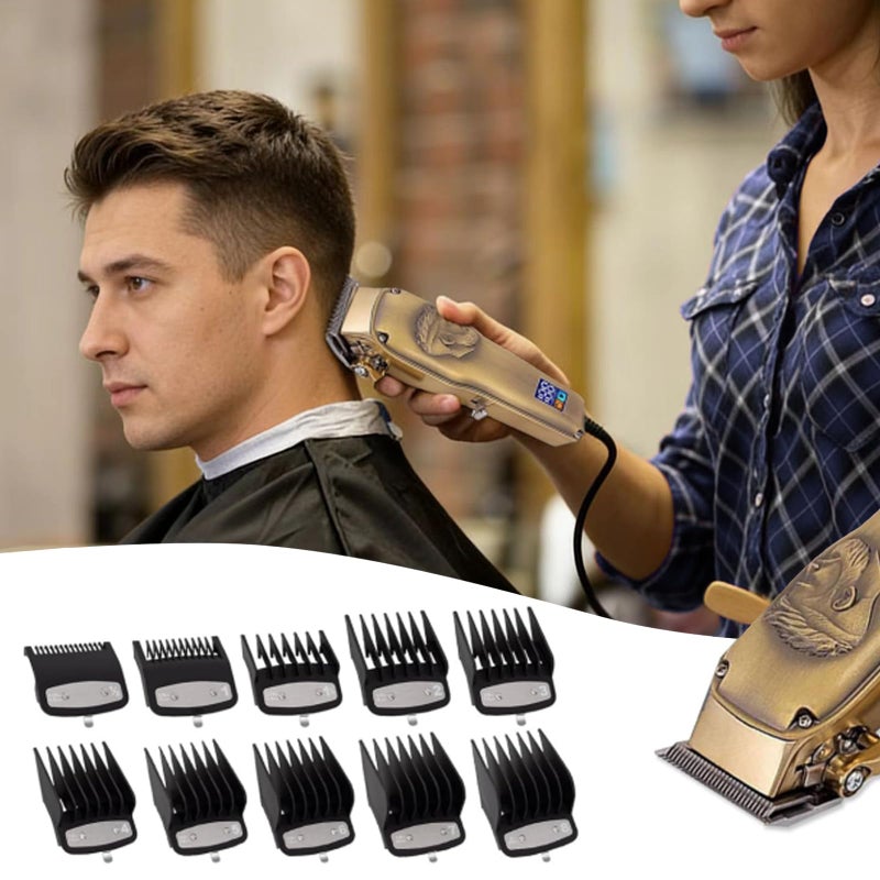 Vetmor 10-Pcs Clipper Guard Set, Black Professional Clipper Guard Set Compatible with Wahl Most Clippers (1.5-25mm), Premium Close Cut to 1-Inch,Black Sliver - Image 4