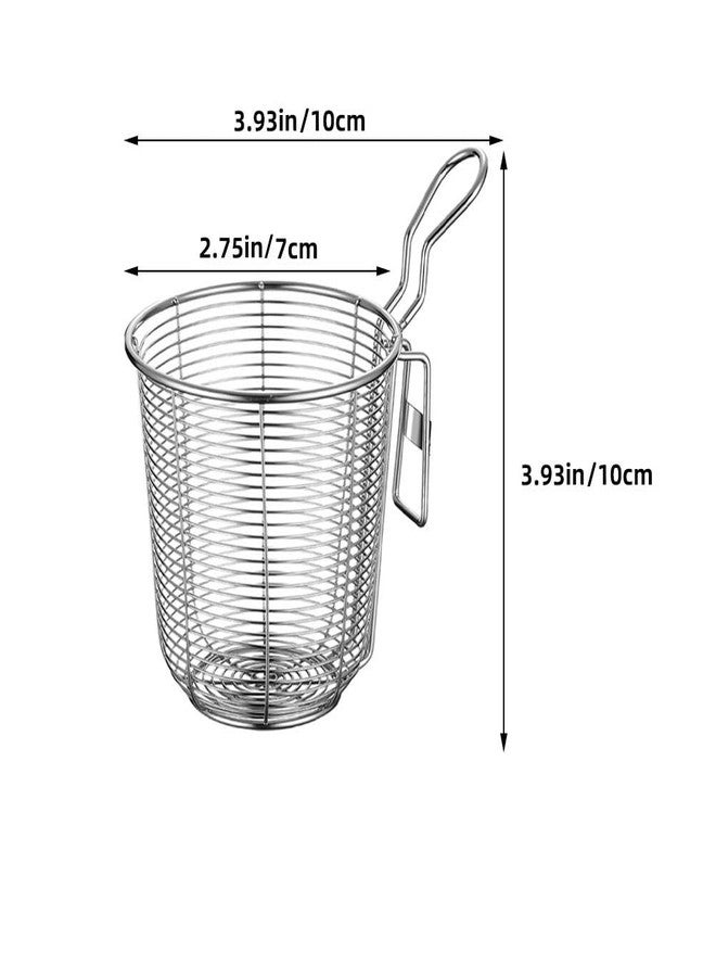 JOINPAYA 2 Pack Stainless Steel Mesh Strainer Basket with Hook Handle, Fine Colander for Deep Frying French Fries Boiling Pasta Hotpot, Kitchen Cooking Tool - Image 2