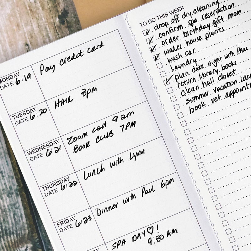 R|B RICCO BELLO RICCO BELLO Travelers Notebook Refill Inserts, Weekly To Do Undated Calendar, Kraft Cover, 4.25 x 8.25 inches (Set of 3) - Image 3