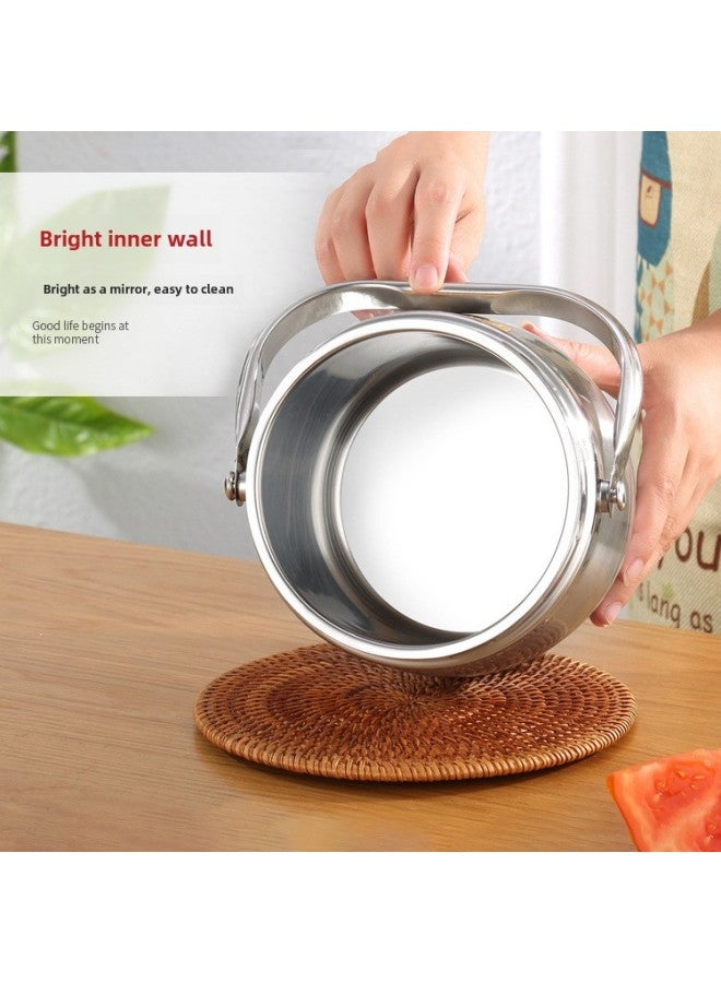 Stainless Steel Insulated Lunch Box Double-layer Vacuum Pot Large Capacity Vegetable Soup Split Rice Bucket Student Portable Lunch Box-Specifications:1.4L Straight-Color:Insulation  - Image 3