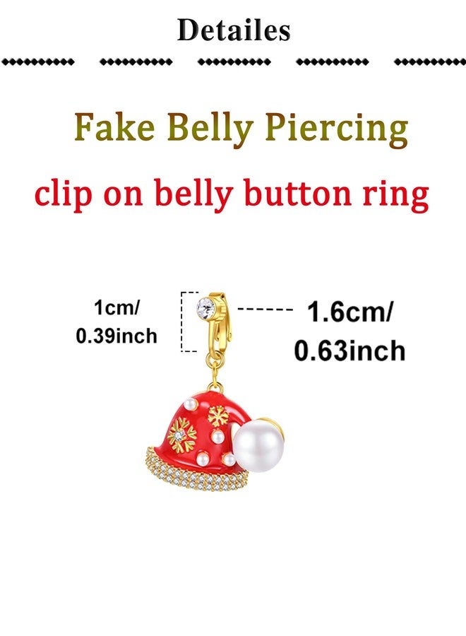 QWALIT حلقات سرة مزيفة من QWALIT، حلقات سرة مزيفة، مشبك قابل للتعديل، لطيفة ورقيقة ومريحة، لون ذهبي أحمر، مجوهرات سرة مزيفة بدون ثقب، مجوهرات جسم مزيفة للنساء، هدية عيد الميلاد - Image 3