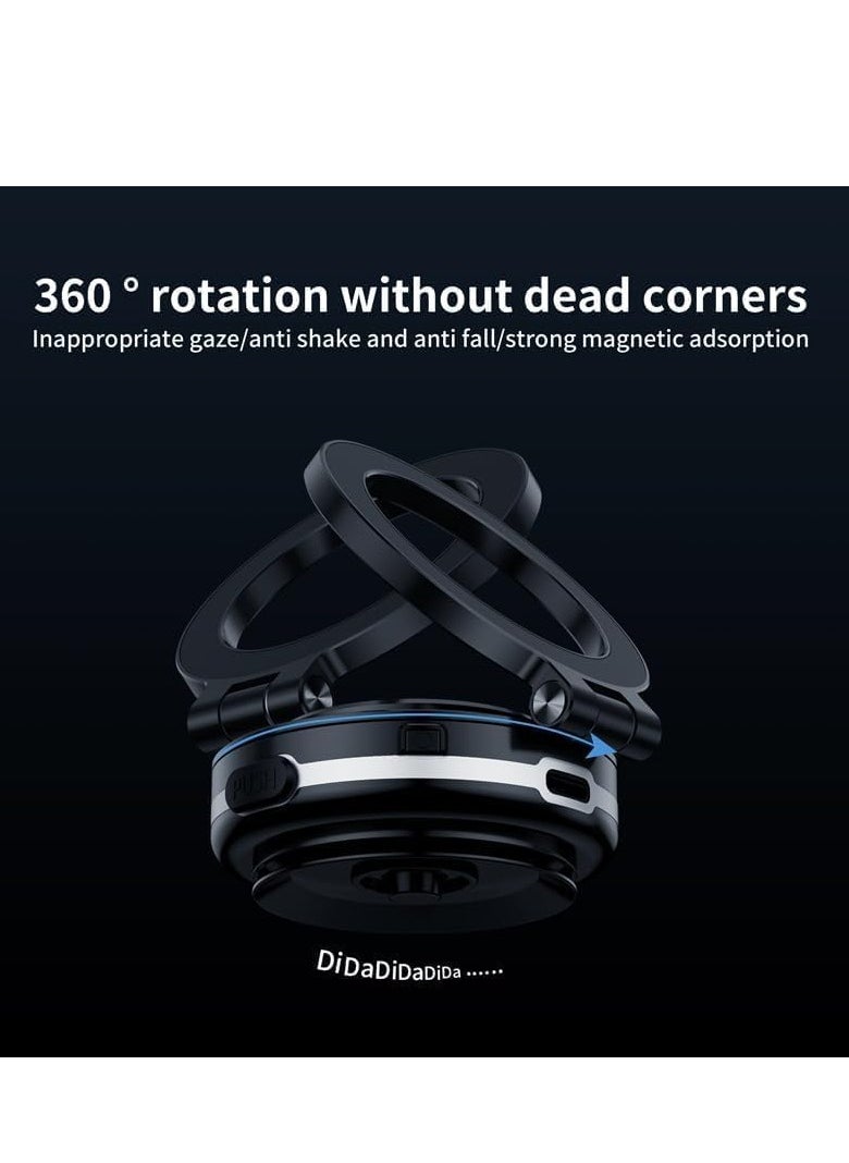ELTRAZONE Electric Vacuum Magnetic Car Phone Mount, 360° Rotating Magnetic Phone Holder, Strong Magnetic Grip for Car, Kitchen, Mirror, Gym, Bath Shower, Compatible with iPhone & Android (Grey)  - Image 4