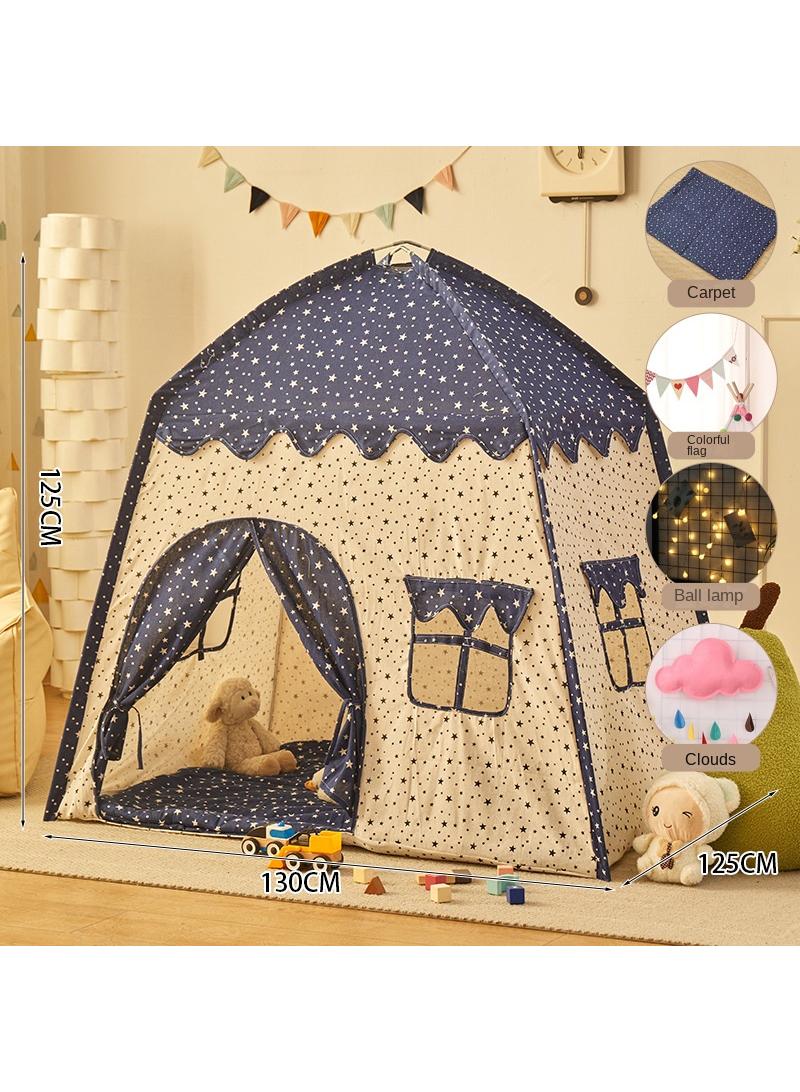 general Children's Play Tent Princess Castle Play Tent Kids Princess Tent With Carpet Ball Colored Flag Cloud Tent Easy to Set up and Stow Away Outdoor Indoor Play Tent Game House Girl'S Princess Toy House Boy'S Indoor Small House Children'S Day Gift Birthday Gift - Image 1