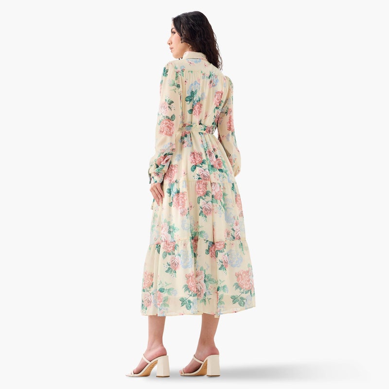 تواكستريمز فستان قميص ميدي بطبعة زهور - Image 3