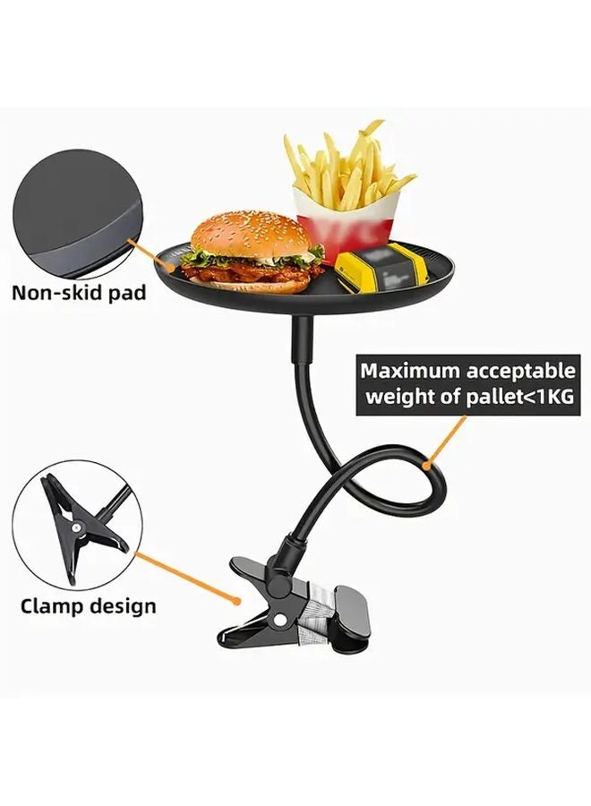 Black Adjustable Round Metal Car Plate Tray Multifunctional Auto Food Storage Rack - Image 2