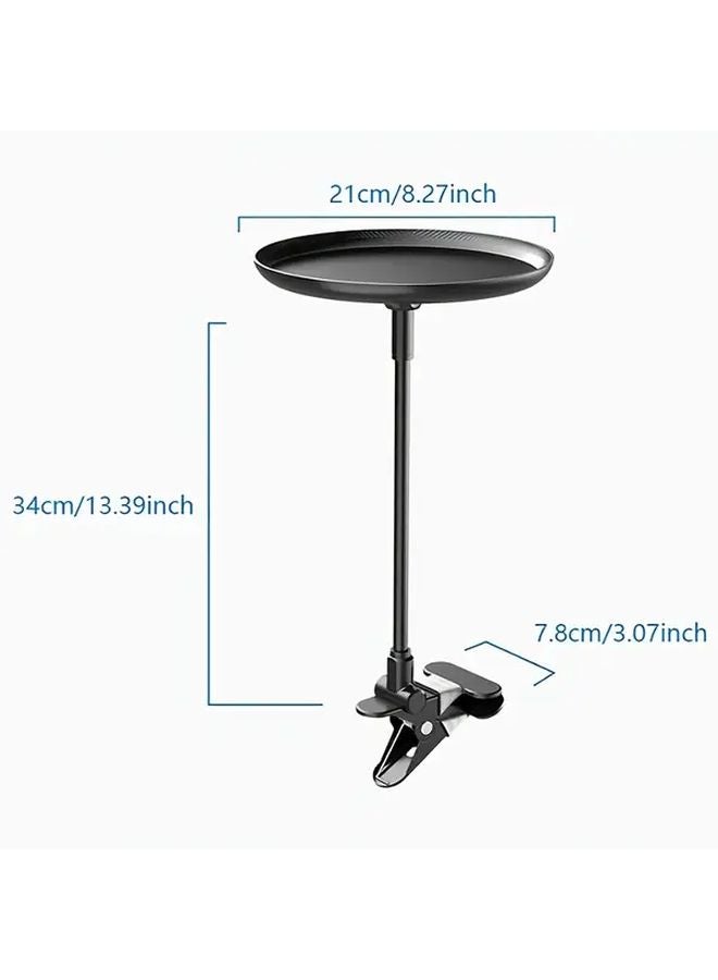 Black Adjustable Round Metal Car Plate Tray Multifunctional Auto Food Storage Rack - Image 1