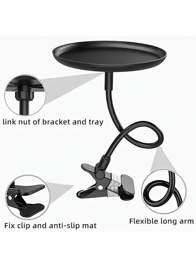 Black Adjustable Round Metal Car Plate Tray Multifunctional Auto Food Storage Rack - Image 3