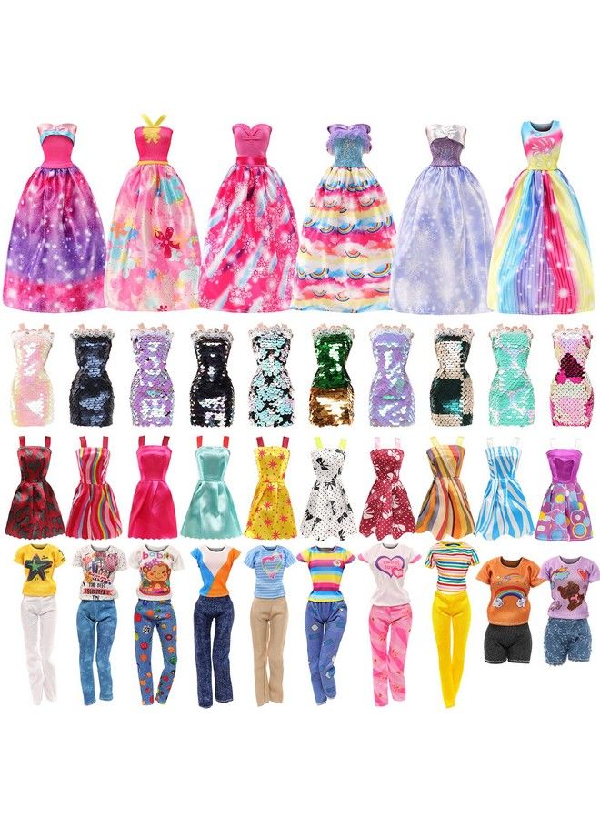 Barwa باروا 2 مجموعات من فساتين الزفاف اليدوية مع الحجاب ملابس الأميرة البيضاء وفساتين السهرة الزرقاء الفاتحة لدمى الفتيات بطول 11.5 بوصة - Image 1