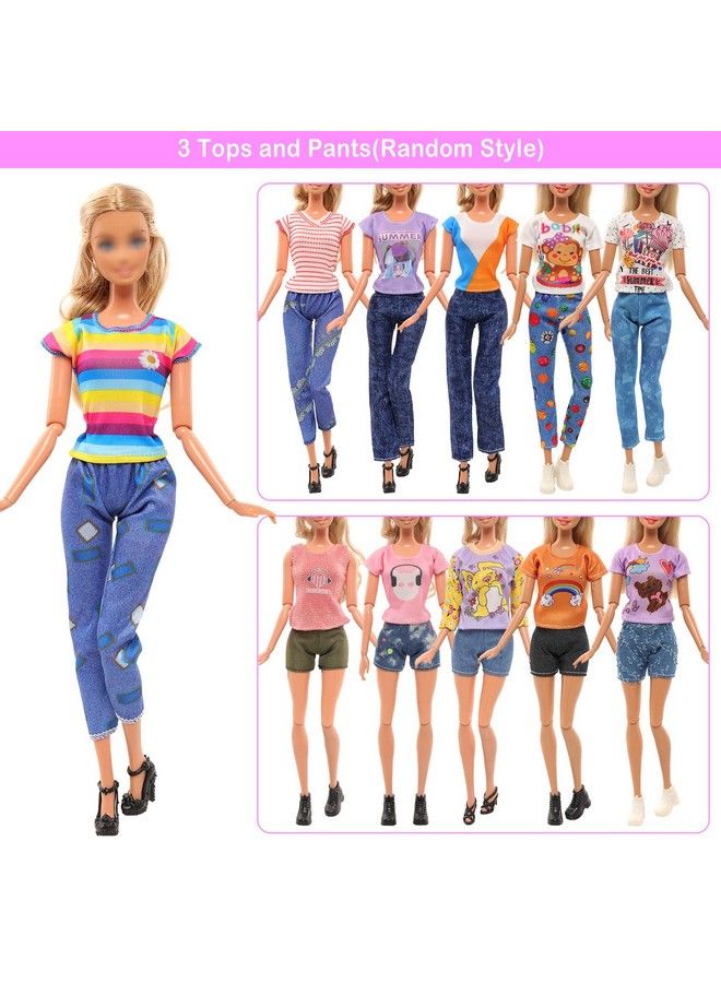 Barwa باروا 2 مجموعات من فساتين الزفاف اليدوية مع الحجاب ملابس الأميرة البيضاء وفساتين السهرة الزرقاء الفاتحة لدمى الفتيات بطول 11.5 بوصة - Image 5