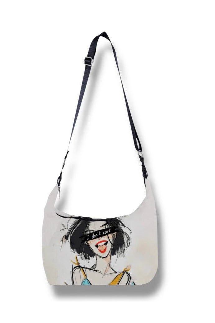 Women’s Crossbody Bag with Artistic Illustration – Elegant White Design with Expressive Artwork - Image 1