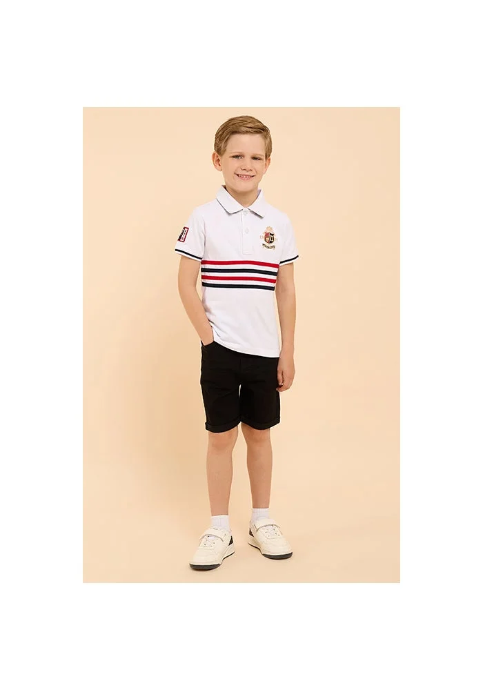 أر أند بي Solid Denim Shorts with Button Closure