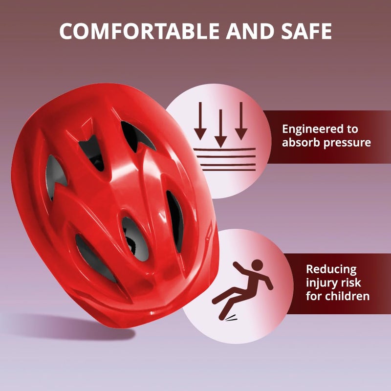 Endless EL1026 Multi Utility Sports Helmet for Cycling, Skating, Skateboarding | Red | Material : ABS, EPS | With High Density EPS (Thermocol) Padding, Soft Cushion and Adjustable Strap for Best Fit - Image 3