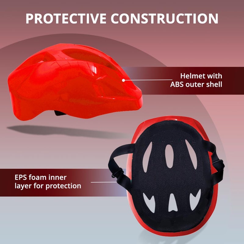 Endless EL1026 Multi Utility Sports Helmet for Cycling, Skating, Skateboarding | Red | Material : ABS, EPS | With High Density EPS (Thermocol) Padding, Soft Cushion and Adjustable Strap for Best Fit - Image 2