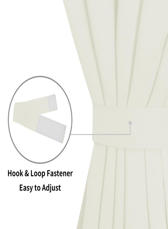 إيزي-جوينج ستائر أبواب معتمة سهلة الاستخدام، ستائر جانبية لتصفية الضوء مع جيب للعمود، ستائر أبواب فرنسية برباط، لوحة واحدة، 25 × 40 بوصة، لون عاجي - Image 3