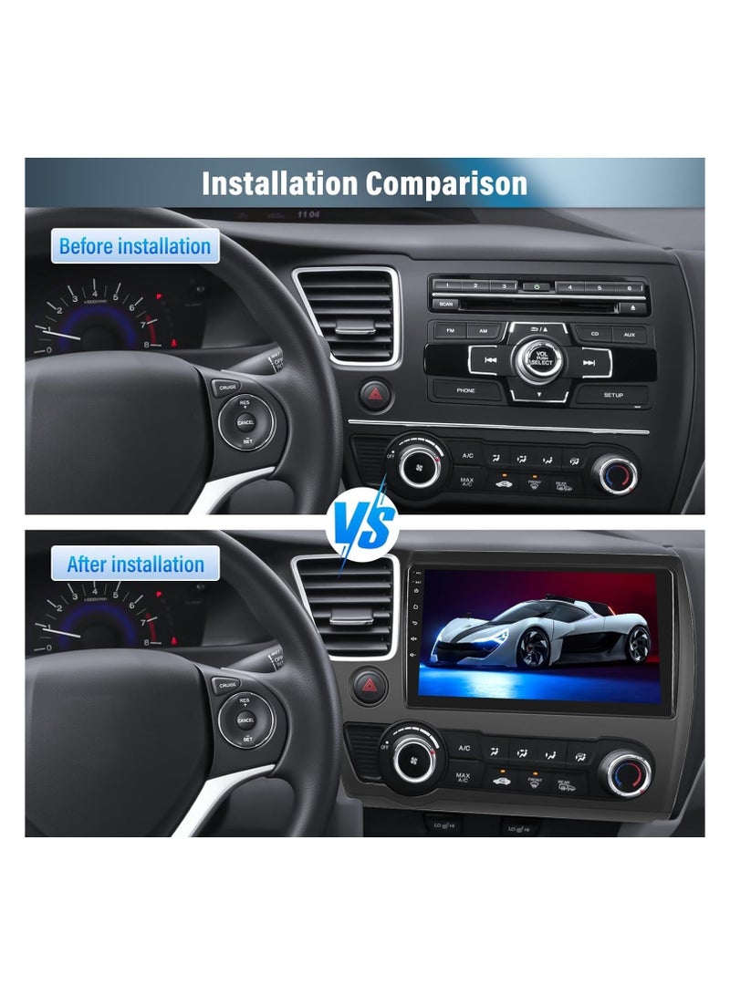 SHEZA STAR Android Car Stereo for Honda Civic 2013 2014 2015 2016 2017 1GB RAM 32GB ROM 9 Inch MirrorLink WiFi BT, IPS Touch Screen with AHD Camera Included  - Image 2