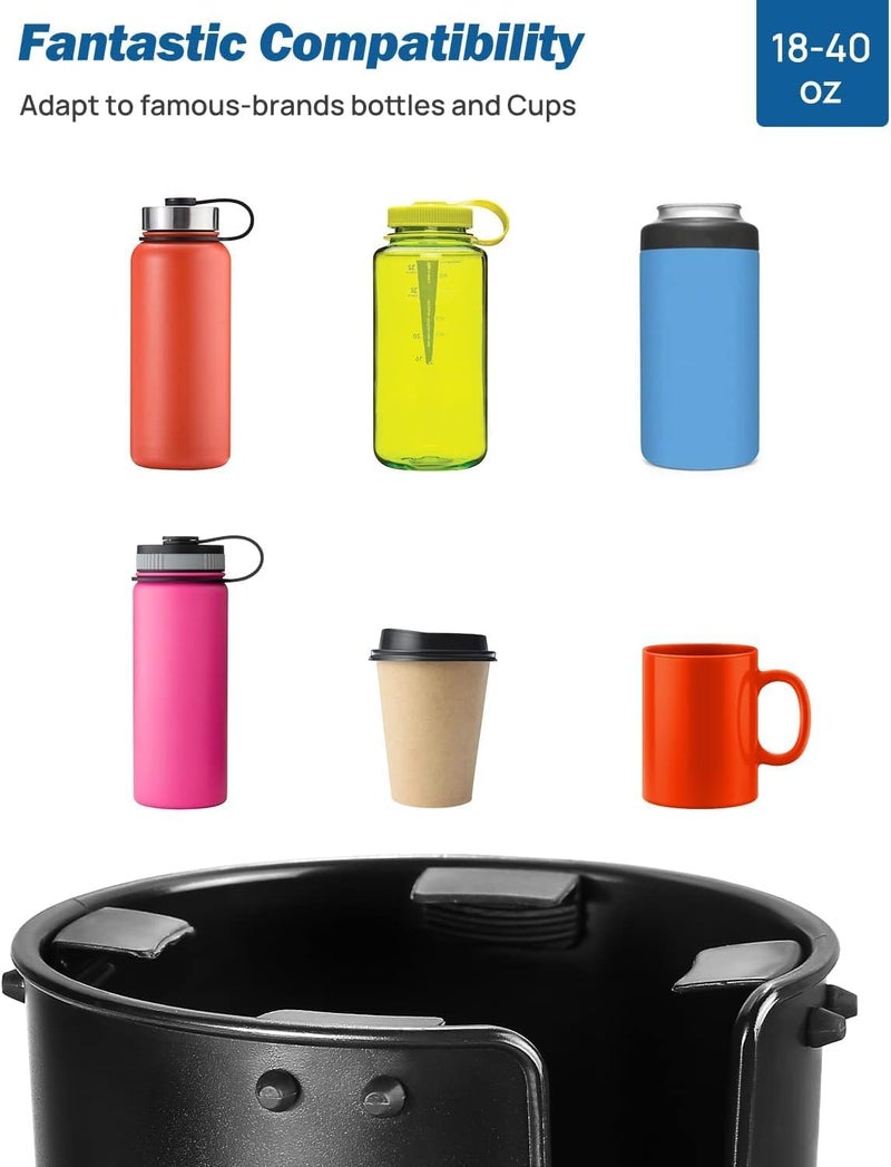 JOYTUTUS Cup Holder Expander for Car, 2 Pack Car Cup Holder Expander for YETI, Hydro Flask, Nalgene, Large Car Cup Holders Hold 18-40 oz Bottles and Mugs, Universal Car Cup Holder Adapter - Image 3