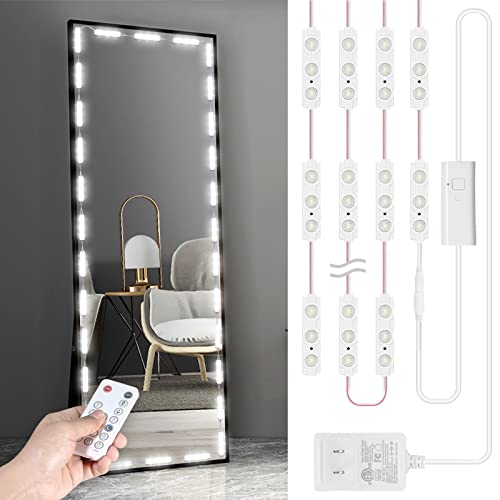 Kintion LED Vanity Mirror Lights with RF Remote, Dimmable Hollywood Style 13ft(4m), Bathroom Waterproof, for Full Body Mirror, Makeup Mirror, Vanity Mirror, Bathroom Mirror(Mirror Not Include) - Image 1